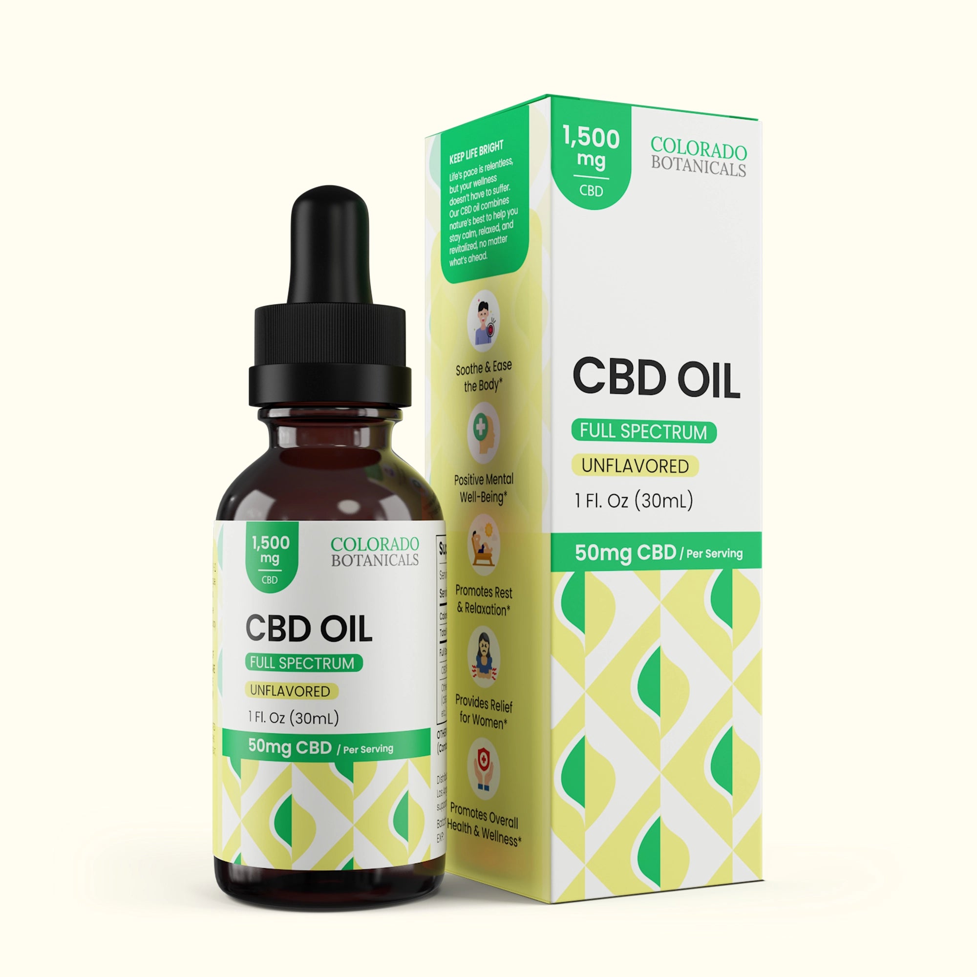 1,500mg Full Spectrum CBD Oil - With THC - 30mL - Colorado Botanicals