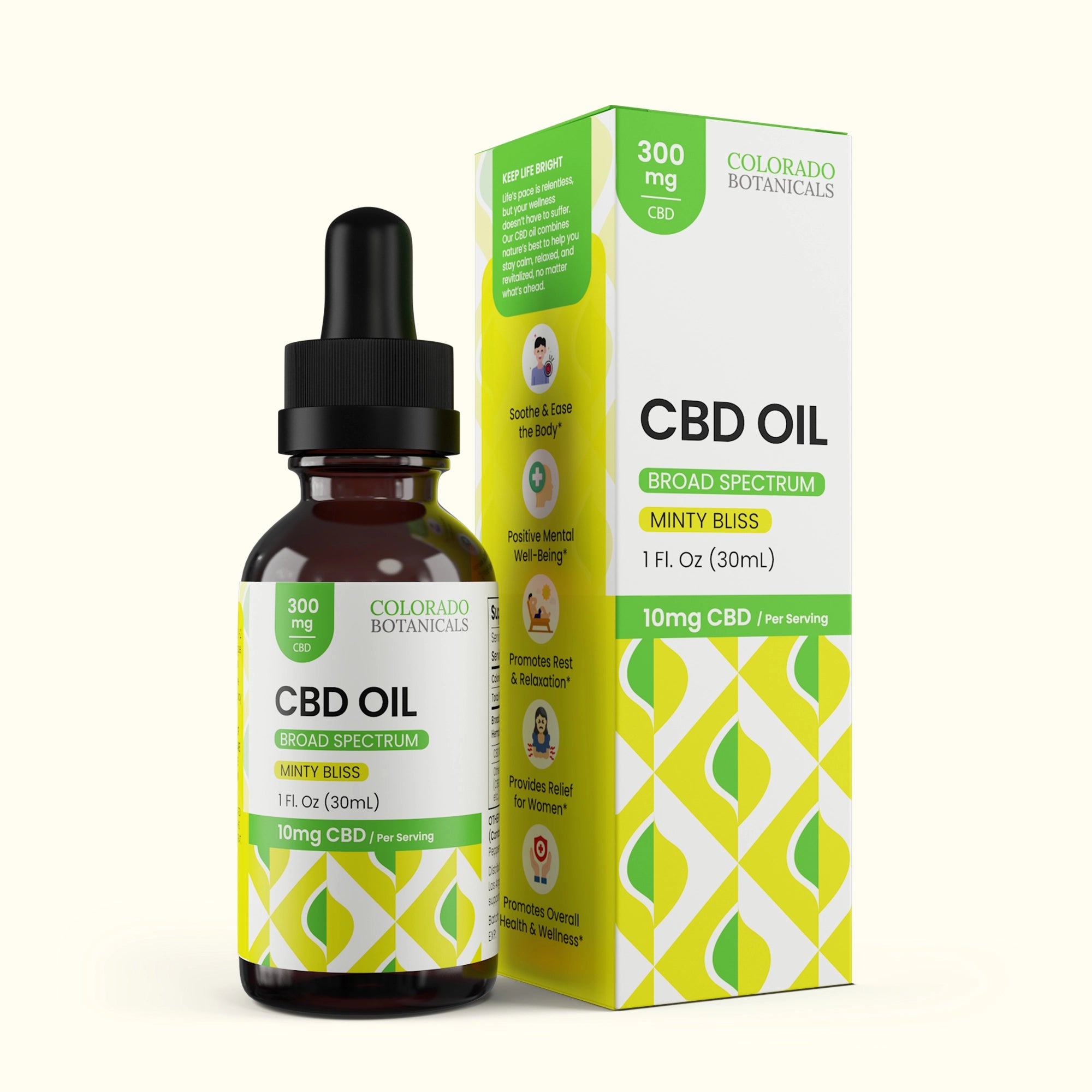 300mg Broad Spectrum CBD Oil - THC-Free - 30mL - Colorado Botanicals