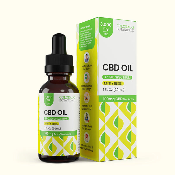 3,000mg Broad Spectrum CBD Oil Tincture (30mL) - THC Free